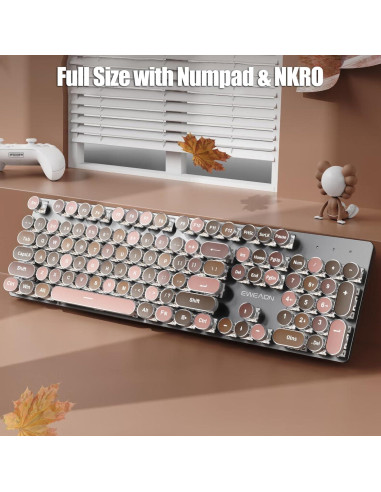 Teclado Mecánico TISHLED V30 USB-C Cableado 104 Teclas Retroiluminado