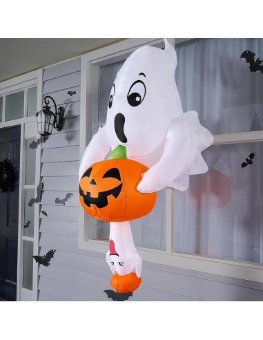 Decoración Inflable Halloween Joiedomi 1.83 m Fantasma y Calabaza