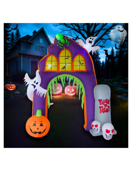 Arco Inflable Halloween PTS 2.74m con Calabaza y Tumba Arco Inflable Halloween PTS 2.74m con Calabaza y Tumba