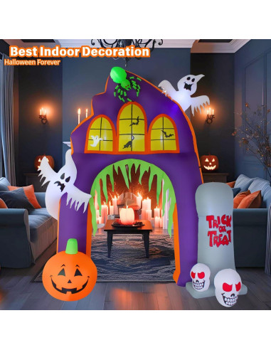 Arco Inflable Halloween PTS 2.74m con Calabaza y Tumba