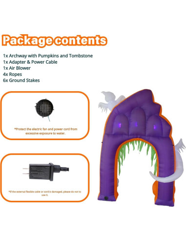 Arco Inflable Halloween PTS 2.74m con Calabaza y Tumba