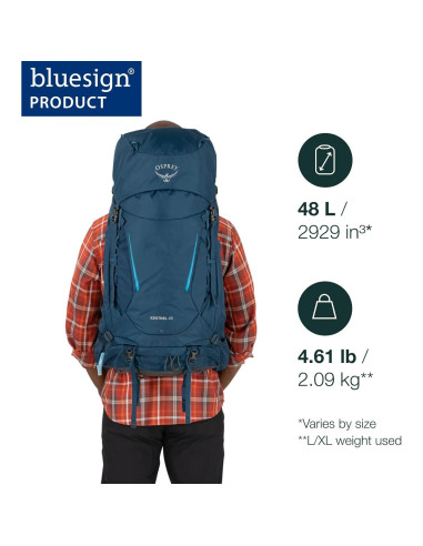 Mochila de Senderismo Osprey Kestrel 48L Verde Bonsai L/XL