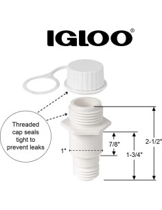 Tapón de desagüe roscado Igloo - Paquete de 2 unidades 2