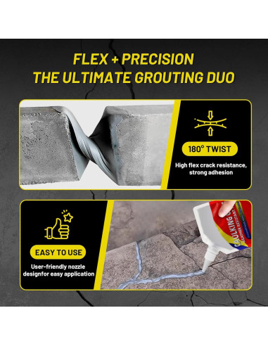 Relleno de Grietas de Concreto BUXUNA 3PCS Sellador Impermeable