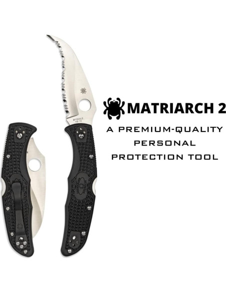Cuchillo Spyderco Matriarch 2 VG-10 9.07 cm Reverse S Negro Cuchillo Spyderco Matriarch 2 VG-10 9.07 cm Reverse S Negro