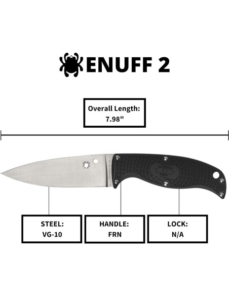 Cuchillo Spyderco Enuff 2 FB31PBK2 Acero Premium 20.19cm Cuchillo Spyderco Enuff 2 FB31PBK2 Acero Premium 20.19cm