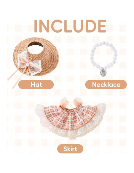 Conjunto de Ropa para Muñecas Labubu - Atuendo Vintage Caqui 17cm Conjunto de Ropa para Muñecas Labubu - Atuendo Vintage Caqui 17cm