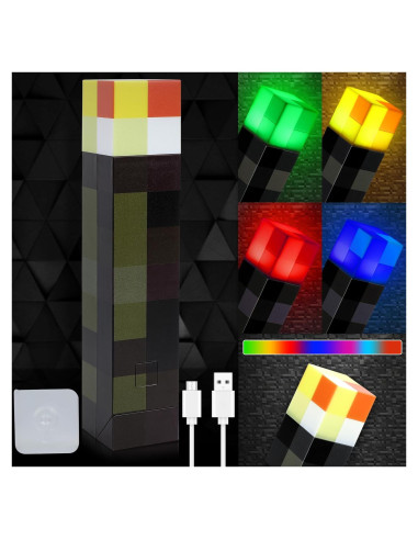 Lámpara de Antorcha LED Recargable USB Arrasu 27.94cm 4 Colores