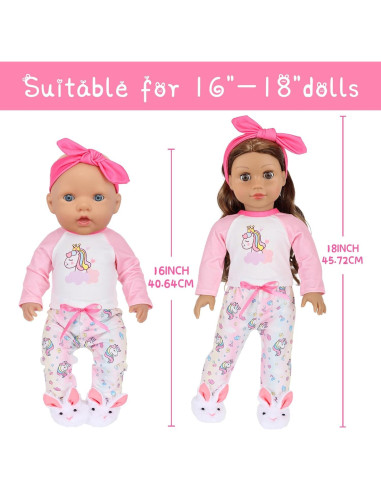 Conjunto de Ropa de Casa para Muñecas 45.72 cm K.T. Fancy
