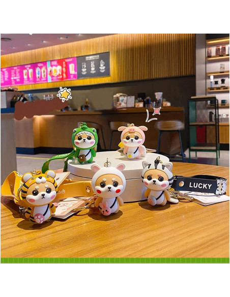 Llavero Shiba Inu de PVC y Metal para Mujeres - Regalo Creativo Llavero Shiba Inu de PVC y Metal para Mujeres - Regalo Creativo