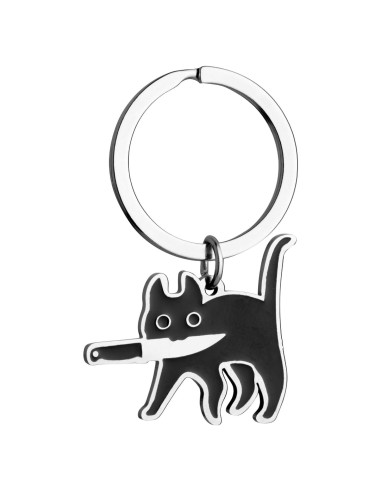 Llavero de gato negro XIANNVXI para mujeres - 4.57x3.05 cm