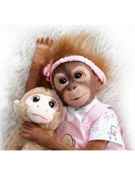 Muñeca Reborn 52 cm Kaydora Bebé Orangután Hecha a Mano Muñeca Reborn 52 cm Kaydora Bebé Orangután Hecha a Mano