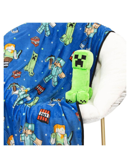 Set de Manta y Almohada Creeper Minecraft Jay Franco 127x152cm Set de Manta y Almohada Creeper Minecraft Jay Franco 127x152cm