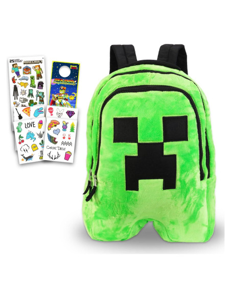 Conjunto de Peluche Creeper Minecraft 45.72 cm con Correas y Stickers Conjunto de Peluche Creeper Minecraft 45.72 cm con Correas y Stickers