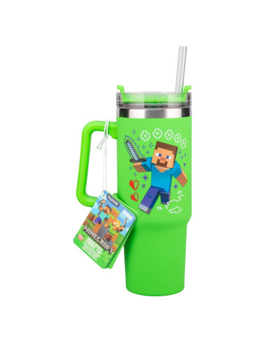 Taza de Viaje Aislada Paladone Minecraft 30 oz Verde