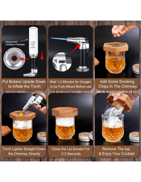 Kit de Ahumador de Cócteles WEICHA para Whiskey y Bourbon Kit de Ahumador de Cócteles WEICHA para Whiskey y Bourbon