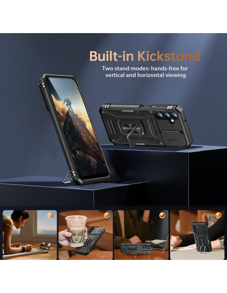 FUNMIKO Funda Samsung Galaxy A13 con Soporte Magnético Negro FUNMIKO Funda Samsung Galaxy A13 con Soporte Magnético Negro