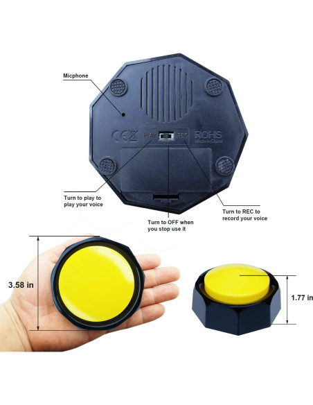 Botón Grabable para Entrenamiento de Perros JOY-U 30s Botón Grabable para Entrenamiento de Perros JOY-U 30s