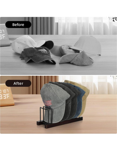 Organizador de Sombreros LOVSTORAGE para 10 Gorras - Gris