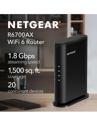 Router NETGEAR R6700AX WiFi 6 AX1800 1.8 Gbps 139 m