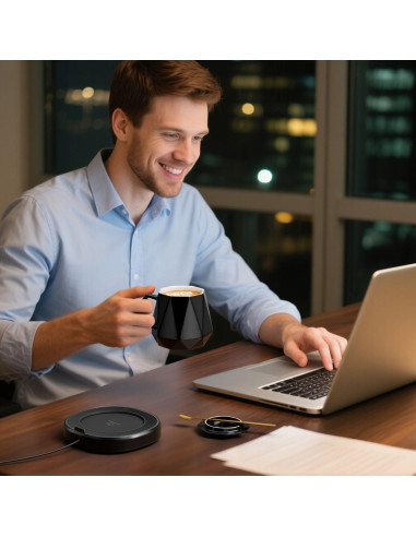 Calentador de Tazas Eléctrico Bsigo con Taza Cerámica 414ml
