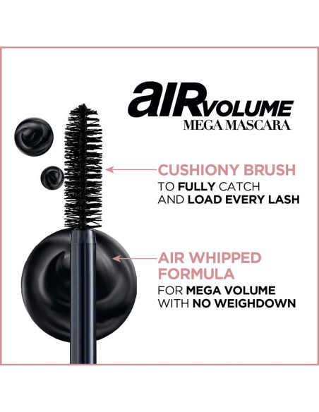 Máscara Mega Volumen Air Volume L'Oreal Paris 8.3 ml Negro Máscara Mega Volumen Air Volume L'Oreal Paris 8.3 ml Negro