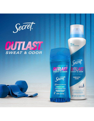 Desodorante Antitranspirante Secret Outlast 74g - Protección 72h