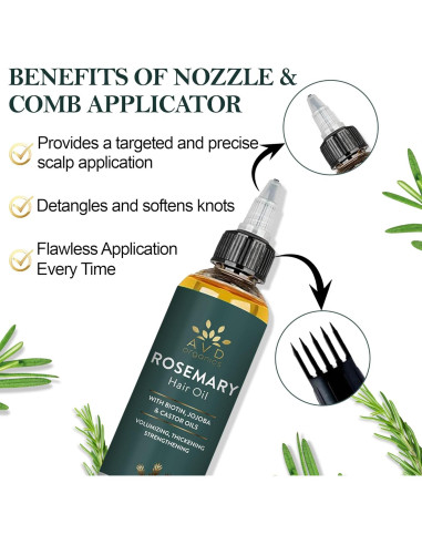 Aceite de Romero AVD Organics 120 ml - Crecimiento y Fortalecimiento del Cabello