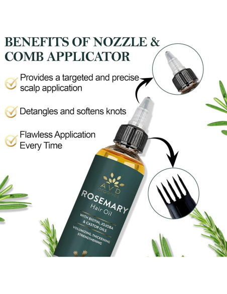 Aceite de Romero AVD Organics 120 ml - Crecimiento y Fortalecimiento del Cabello Aceite de Romero AVD Organics 120 ml - Crecimiento y Fortalecimiento del Cabello