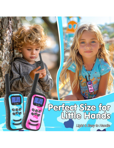Walkie Talkies Recargables Qniglo Camo para Niños 22 Canales