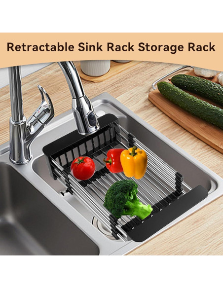 Escurridor de Platos Retráctil Cyrank de Acero Inoxidable Escurridor de Platos Retráctil Cyrank de Acero Inoxidable