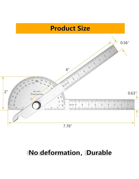 Transportador de Ángulo Ajustable ForoGore 10 cm Acero Inoxidable Transportador de Ángulo Ajustable ForoGore 10 cm Acero Inoxidable