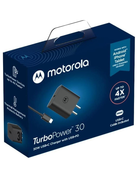 Cargador Motorola TurboPower 30W USB-C con cable 1m Cargador Motorola TurboPower 30W USB-C con cable 1m