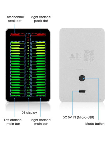 Medidor de Nivel de Sonido LED Douk Audio AK_DB24D_PRO