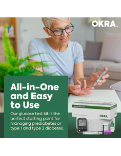 Kit de Monitor de Azúcar en Sangre OKRA PRO - 25 Tiras, Bluetooth 2