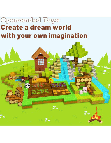 PLANEKO Bloques Magnéticos de Construcción Granja 70PCS