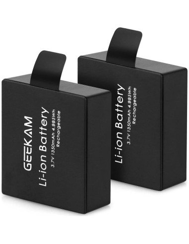 Batería Recargable GEEKAM 2x1350mAh para Cámara de Acción