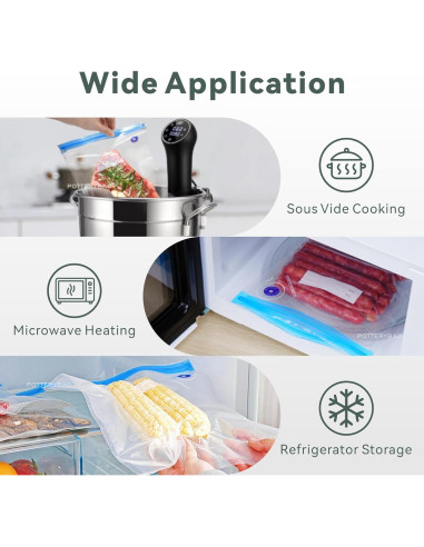 Bolsas Sous Vide Reutilizables 20 Pcs M 21.6x21.6 cm Libre de BPA