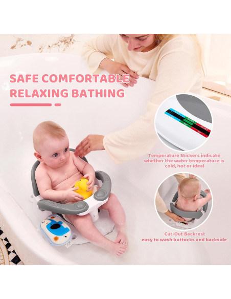 Asiento de Baño para Bebés Rosa - Con Alerta de Temperatura Asiento de Baño para Bebés Rosa - Con Alerta de Temperatura
