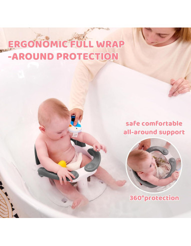 Asiento de Baño para Bebés Rosa - Con Alerta de Temperatura