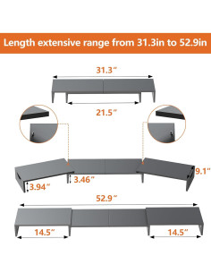 Soporte para Triple Monitor ErgoFocus Ajustable 79.5-134.4 cm 2