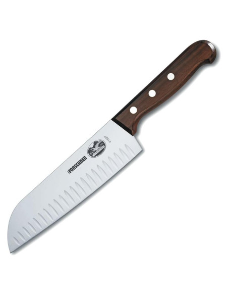 Cuchillo Santoku 17.78 cm Victorinox Madera de Rosa Hoja Granton Cuchillo Santoku 17.78 cm Victorinox Madera de Rosa Hoja Granton