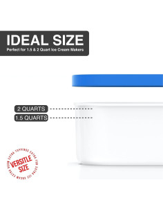 Contenedor de Helado BALCI 2 Cuartos Azul - Hermético y Apilable 2