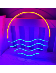 Cartel de Neón LED Moweek Atardecer Tropical 30.48 cm Rojo 2