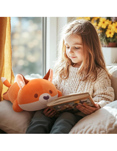 Almohada de Peluche Zorro Rojo Mewaii 33 cm Suave y Kawaii