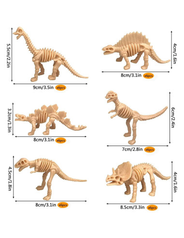 48 Figuras de Juguete Esqueletos de Dinosaurios PPXMEEUDC