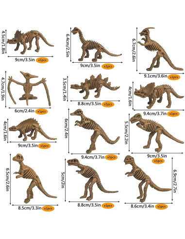 48 Figuras de Juguete Esqueletos de Dinosaurios PPXMEEUDC
