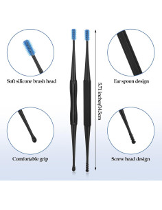 Kit de Limpieza de Oídos Gjinxi 12PCS Silicona Reutilizable 2