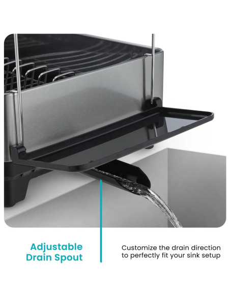 Soporte de Secado de Platos 1 Nivel Home Zone Living Acero Inoxidable Soporte de Secado de Platos 1 Nivel Home Zone Living Acero Inoxidable