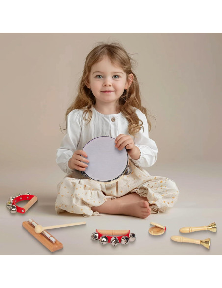 Juego de Instrumentos Musicales de Madera KIDSTOYLAND 16 Piezas Juego de Instrumentos Musicales de Madera KIDSTOYLAND 16 Piezas